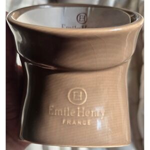 Emile Henry Salt Pig France Tan Oak Ceramic Kitchen Salt Cellar New NWOT